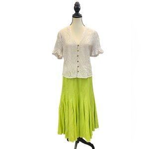 100% Cotton White Eyelet Blouse, UK 14, EU 42